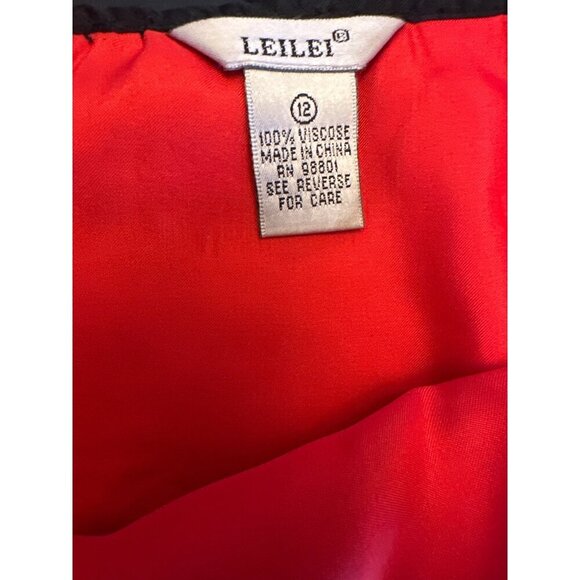 Leilei Womens Red Black Floral Lace Overlay Skirt Size 12 Dark Fairy Whimsygoth - Picture 3 of 4